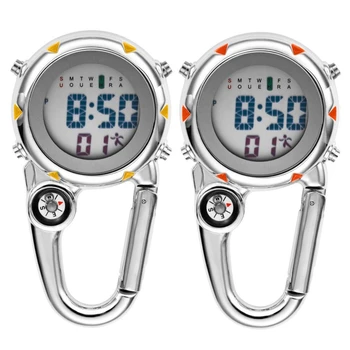 Цифровые часы с карабином, светящиеся спортивные часы, часы-карабин для пеших прогулок, альпинизма на открытом воздухе