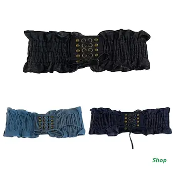 Эластичный пояс из джинсовой ткани L5YC, корсетный пояс, пояс на шнуровке, пояс для подтяжки талии